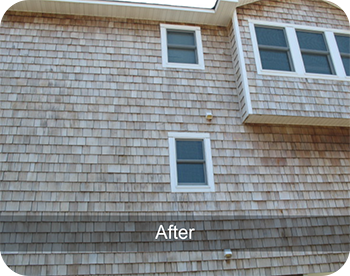 cedar siding after power washing obx