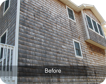 cedar siding before power washing obx