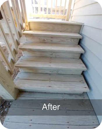 stairs after power wash obx 10